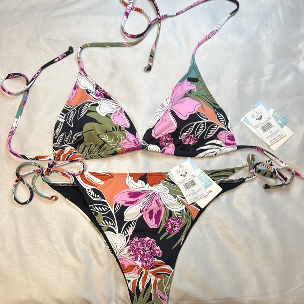 Floral Triangle Bikini Set Roxy